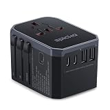 EPICKA Universal Travel Adapter, International Power Plug Adapter with 3 USB-C and 2 USB-A Ports, Al
