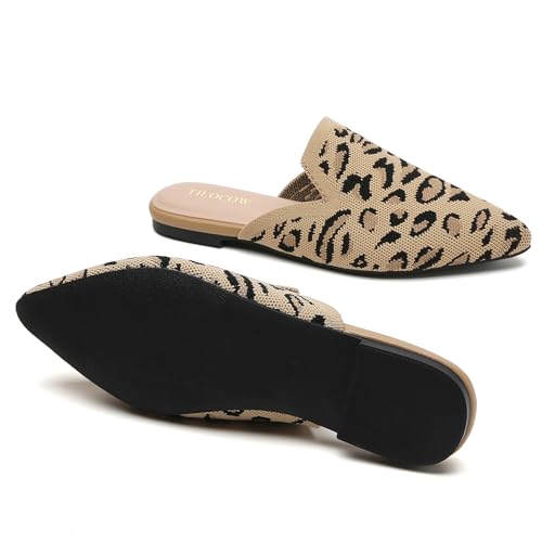 Image of Tilocow Knit Mules Office Slip on Loafers Business Casual Flats for Women