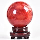 Décoration en cristal - La pierre rouge dégage une impression de simplicité et d'élégance. Les boules de cristal sont populaires pour la divination et la méditation visuelle, vous permettant de contempler le passé, le présent et l'avenir. Elles sont donc idéales pour la méditation, le massage, l'introspection ou comme porte-bonheur.