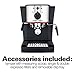 Hamilton Beach Espresso Machine, Latte and Cappuccino Maker with Milk Frother, 15 Bar Italian Pump, Single Cup, Black & Stainless (40792)