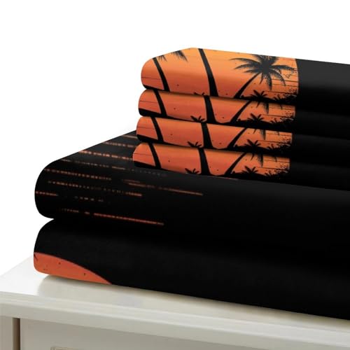 Housses de couettes Île Coco microfibre anti-plis literie lit simple - 6
