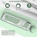 Wireless Keyboard and Mouse Combo, Full-Sized Wireless Keyboard and Adjustable DPI Mouse, 2.4GHz USB Receiver, Silent Keyboard and Mouse for PC, Windows, MAC, Desktop, Laptop (Avocado Green) - Image 4