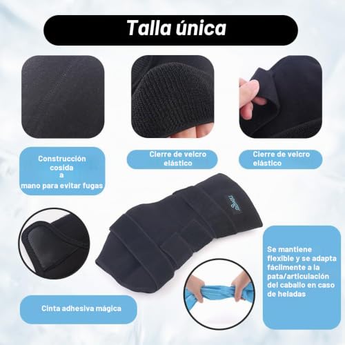 Miniatura 3 de Newgo Botas Refrescantes Para Caballos Envolturas Ajustables Para Piernas - Reutilizables, Para Lesiones Y Rodillas - 2 Almohadillas Refrescantes Extraíbles Y Vendas Lavables 1 Unidad
