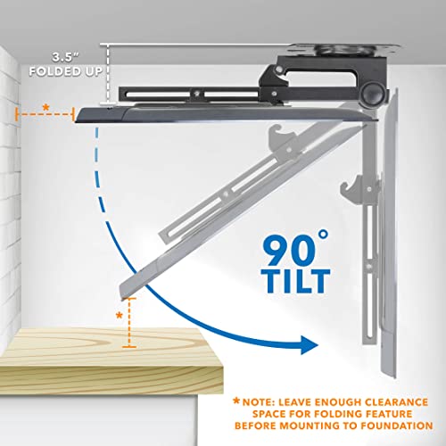 Mount-It! Fold-Up Ceiling TV Mount for 23–55 Inch TVs, Space-Saving Flip Down Bracket for Flat & Slanted Ceilings, Retractable Adjustable Tilt & Swivel Mount, VESA up to 400x400, 44 lbs Capacity by Mount-It! - Used condition - Image 6
