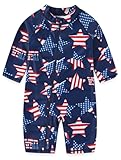 Erdawum Baby Boy Swimsuit Rash Guard Toddler One Piece Bathing Suit Infant Swimwear UPF 50+（USA Flag，9-12Months）