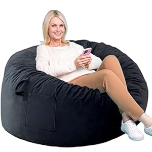 Bean Bag Chairs, Memory Foam Stuffing Bean Bag Chair for Adults/Teens/Kids, Velvet Lazy Sofa Furniture with Removable High-Rebound Memory Foam for Living Room Bedroom College Dorm