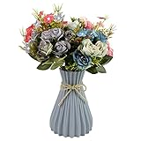 Multiusos: el interior hueco se puede rellenar con múltiples materiales como flores secas, flores de seda, ramas, trigo, cuentas, guijarros, etc. Con o sin arreglos florales, estos jarrones son un acento perfecto para el hogar y la oficina.