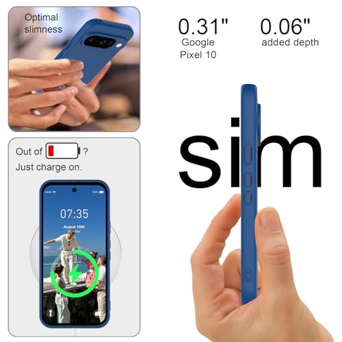 Taneny Silicone Case for Google Pixel 10, Durable and Stylish Drop Tested Soft Silicone Gel Rubber Slim Fit Shockproof Protection Phone Cover for Pixel 10, Blue - image 4