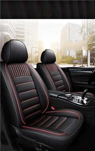 Housse de siège de voiture universelle en cuir PU noir rouge pour SUV