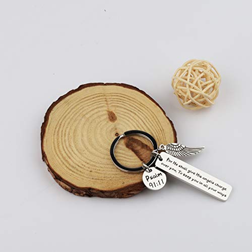 CENWA For He Shall Give his Angels Charge Over you Keychain Psalm 91:11 Gift4