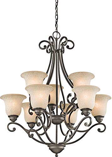 Kichler 43226OZ Camerena Large Chandelier Lighting, Olde Bronze 9-Light (30  W x 35  H) 900 Watts