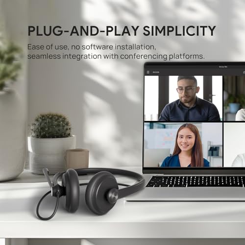 Image of Yealink UH34 Wired Headset,USB-A,Noise Canceling Mic,in-Line Control,On-Ear (Pack of 2)