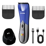 BarberBoss Recortadora de vello púbico para hombre, pantalla LED y diseño resistente al agua