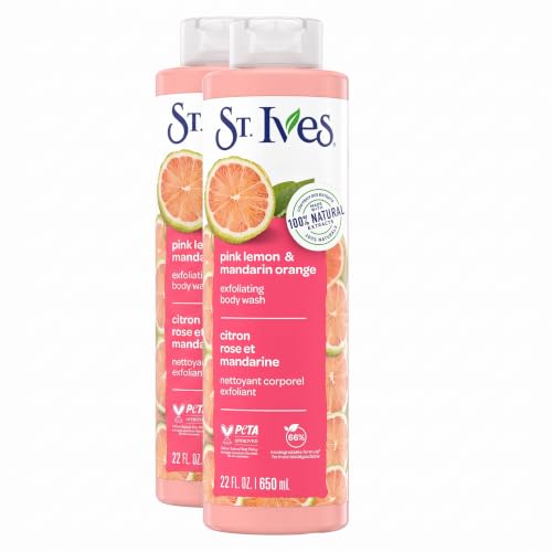 St. Ives Body Wash Pink Lemon and Mandarin Orange 22 Ounce (Pack of 2)