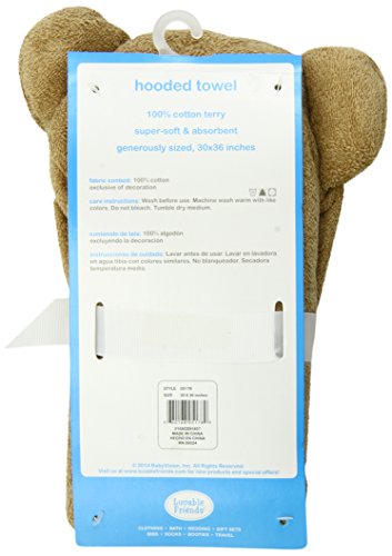 Image of Luvable Friends Unisex Baby Cotton Animal Face Hooded Towel, Monkey, One Size