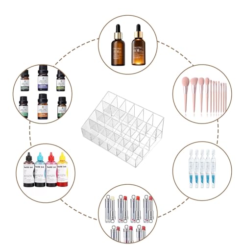 Image of 3Pack Essential Oil Holder,24Slots Plastics Essential Oil Storage,for Bottles Perfumes and Nail Polish Shelf,Essential Oil Organizer,Makeup Storage Rack