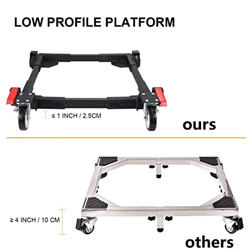 Adjustable Mobile Base 1550 Lb Capacity Industrial Strength With Swivel Wheels, Universal Rolling Bases Kit For Woodworking Equipment, Power Tools, Machines #TOP7