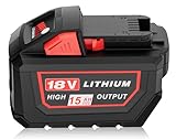 HOCHSTERN 18V 15.0Ah Replacement for Milwaukee M-18 Battery High Output Compatible with Milwaukee 18 Volt Batteries 48-11-1862 48-11-1852 48-11-1880 Cordless Power Tools