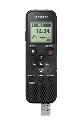 Sony ICD-PX370 Mono Digital Voice Recorder with Built-In USB, 4 GB Memory, SD Memory Slot, 55 Hours Recording