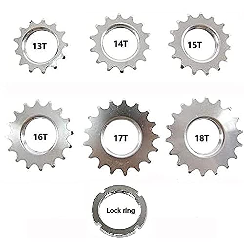 Catazer 13T/14T/15T/16T/17T/18T Fixed Gear One Speed Bicycle Freewheel Cogs Sprocket & Lockring For Fixie Track Bike Hub (14T Set) #TOP1