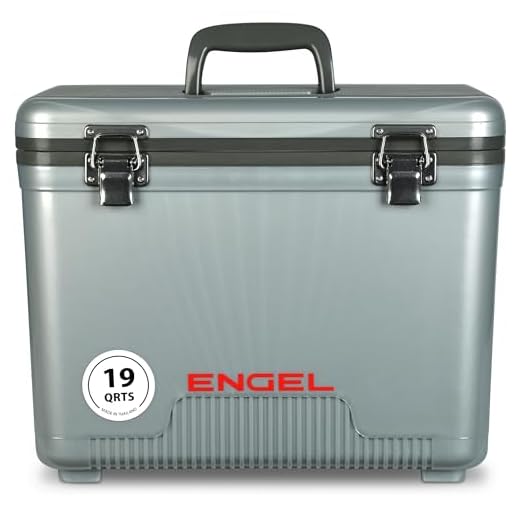 Engel UC19 19qt Leak-Proof, Air Tight, Drybox Cooler and Small Hard Shell Lunchbox for Men and Women in Silver