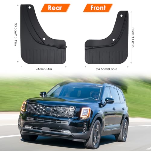 Image of Mud Flaps Splash Guards for 2020 2021 2022 2023 2024 2025 2026 Kia Telluride, Durable ABS Mud Guards, Protects Against Mud, Rocks, and Debris, 2020-2026 Kia Telluride Accessories (4PCS)