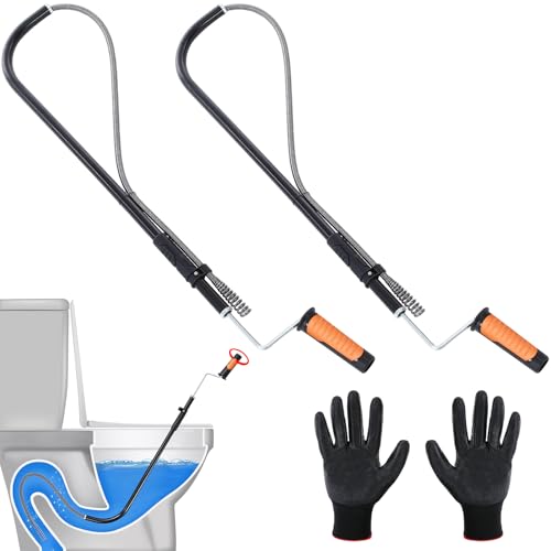 Dreyoo 2 Set 3FT Toilet Auger Heavy Duty Manual Toilet