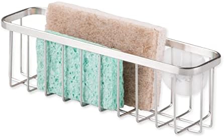 iDesign Sink Sponge Holder, Made of Rustproof coated Metal with Strong Suction Cups, Kitchen Soap Holder, Copper