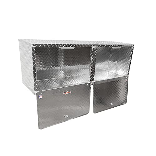 Pit Posse 902 Overhead Storage Cabinet Organizer 48" Inch - Made In Usa - Garage Enclosed Cargo Race Trailer Automotive Shop Motorcycle Tool Box Accessory - Aluminum Diamond Plate Finish (Silver) #TOP2