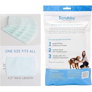 No Rinse Pet Wipes, Rinse Free Shampoo Mittens for Dogs and Cats, Bath Wipes for Bathing and Washing Pets, Hypoallergenic No Rinse Wash Mitt for Grooming, Lather Wipe Dry – 5 Pack