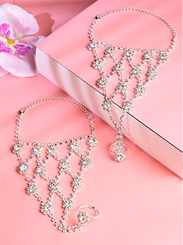 Crystal Anklet with Toe Ring Beach Foot Jewelry