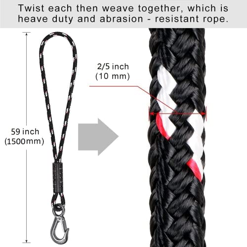 Benelabel Tree Swing Rope, 59Inch, Hammock Tree Swing Hanging Strap, Heavy Duty Hook, For Indoor Outdoor Swing Hammock Playground Set Accessories, 1 Pcs, Black #TOP1