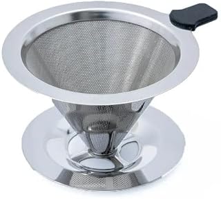 Pour Over Coffee Dripper - Slow Drip Ultra Fine Double Layer Pour Over Coffee Maker - 304 Stainless Steel Coffee Filter - Paperless Reusable Eco Friendly & Cost Saving