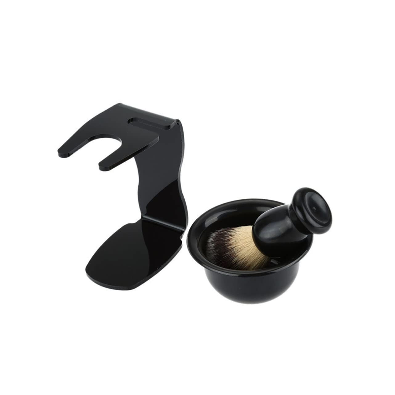BIUDECO Facial Shaving Kit Razor Brush Stand Acrylic Bowl Set for Tidy Grooming