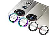 QINOUK Pellicola Protettiva per ZTE nubia Z50 Ultra, [4 Pezzi] Anello in Lega di Alluminio, Camera Protezione Lente Pellicola, [Antigraffio]-Kolorowe+Czarny