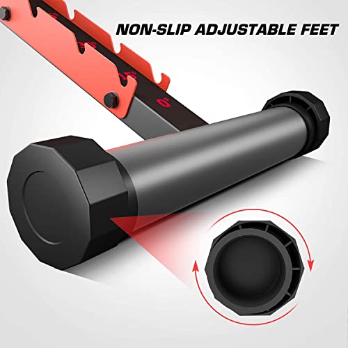 Pelpo Weight Bench For Full Body Exercise, Adjustable Workout Bench Press For Home Gym Strength Training And Weightlifting, Incline/Decline Utility Extension Bench Set For 6 Positions, Gray Frame #TOP7