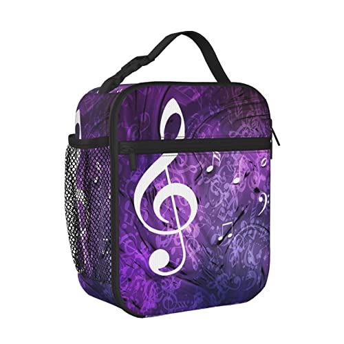 Kiuloam Insulated Lunch Box Hipster Colorful Music Note Reusable Lunch Bag With Shoulder Strap For Women/Men/Girls/Boys Lunchbox Meal Tote Bag #TOP1