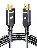 Highwings 8K 4K 120HZ 50 FT HDMI Cable Fiber Optic, in-Wall CL3 Rated Long HDMI 2.1 48Gbps Ultra Hig