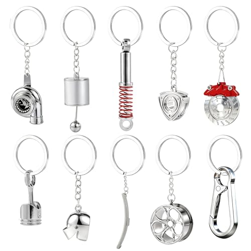 Siouensen 10 Pcs Keychain for Men,Made of metal Materials.Cool Keychain.The First Choice for Car...