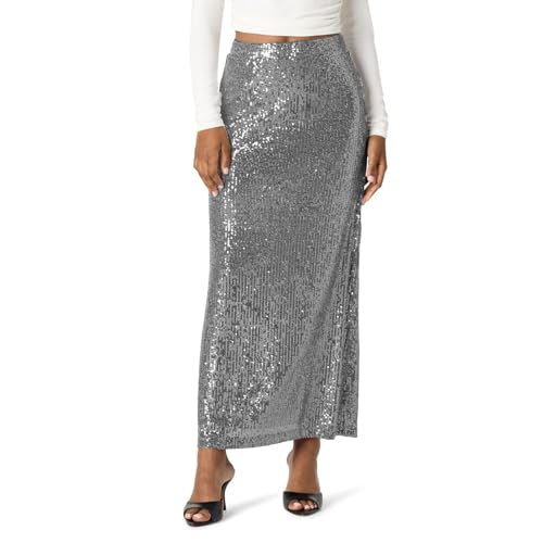 Women's Shiny Sequin High Waisted Maxi Skirts Bodycon Long Skirt Formal Skirts Dance Party Dress...