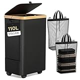 【Panier Linge Sale à Roulettes Pivotantes 】: ce panier linge pliable équipé de quatre roulettes durables à 360° qui lui permettent de glisser sans effort sur les planchers en bois franc, les carreaux ou les tapis à poils courts. Il suffit de le pousser doucement pour transporter votre linge sale jusqu'à la salle de bain, la chambre à coucher ou la buanderie. Déplacer des charges lourdes n'est plus une corvée.