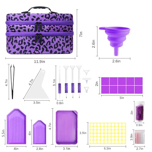 Image of ZORETCO Diamond Painting Storage Box, 240 Slots Bead Storage Containers with Tools Kit for Diamond Art Accessories Craft Jewelry Beads Organizer