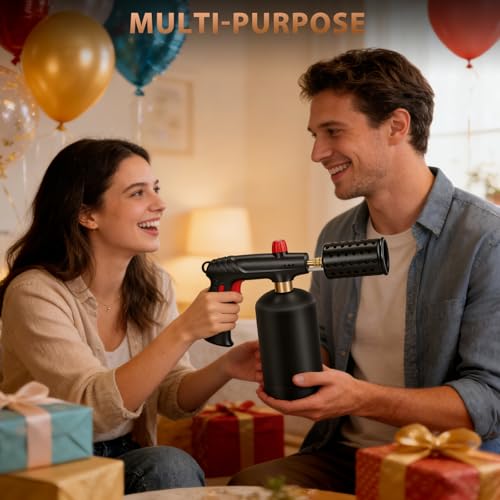 Image of Propane Torch with Adjustable Flame, Powerful Kitchen Torch Gun with Safety Lock & Cooling Vents, Blow Torch Flamethrower for Grill, Sous Vide, BBQ, Charcoal Lighter (Tank Not Included)