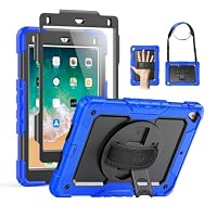 SEYMAC Cover per iPad 6ª/5ª Gen (2018/2017)/iPad Air 2/iPad Pro 9,7, Nero | Custodia Antiurto con Pellicola Protettiva, Supporto Girevole a 360° e Cinghia da Mano, Tracolla, Portapenne e Robusta SEYMAC Cover per iPad 6ª/5ª Gen (2018/2017)/iPad Air 2/iPad Pro 9,7, Nero | Custodia Antiurto con Pellicola Protettiva, Supporto Girevole a 360° e Cinghia da Mano, Tracolla, Portapenne e Robusta