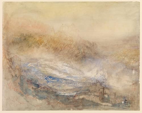 Pintura en lienzo de las cataratas del Rin de William Turner: decoración mural 60x90cm