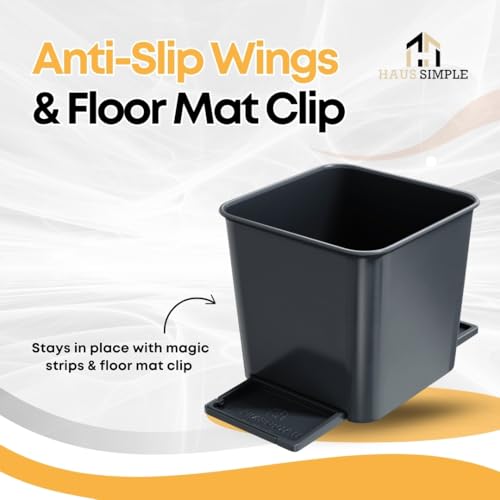 Image of Car Trash Can for Vehicles Leakproof Compact Garbage Bin w /Stability Flap, Anti-Slip Base, Portable Trash Holder for Cars, Trucks, SUVs, Minivans (Gray, Small)