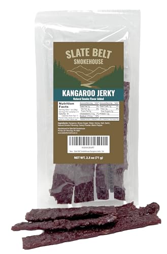 Slate Belt Smokehouse Kangaroo Jerky for Humans, Kangaroo Meat Jerky 2.5 Ounce