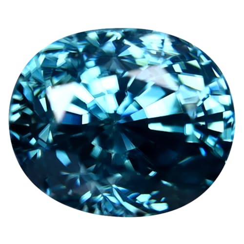 Zircon bleu cambodgien naturel de 2.88 ct et coupe ovale 7x6 mm pour haute joaillerie