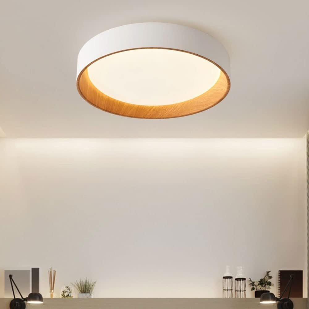 Creative Flush Mount Ceiling Lights Home LED Ceiling Light Acrylic Saving Ceiling LAMP Three-Color Dimming Flat Ceiling Lighting Easy to Install Lighting Fixture for Cloakroom, Corridor(13.7in)