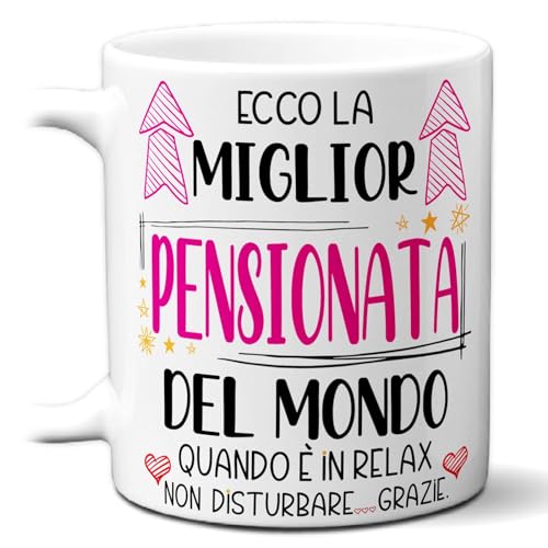 Magneti Da Frigo Divertenti Per Pensionata - Regalo Per Donna In Pensione Con Frasi Simpatiche, Design Retrò 8x5,5 Cm, LANOLU